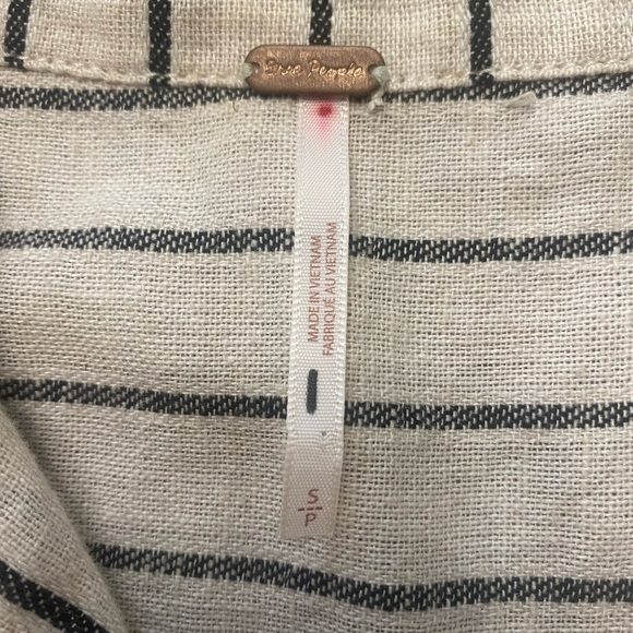 Free People Beach Town Linen Striped One Piece - Picture 5 of 7